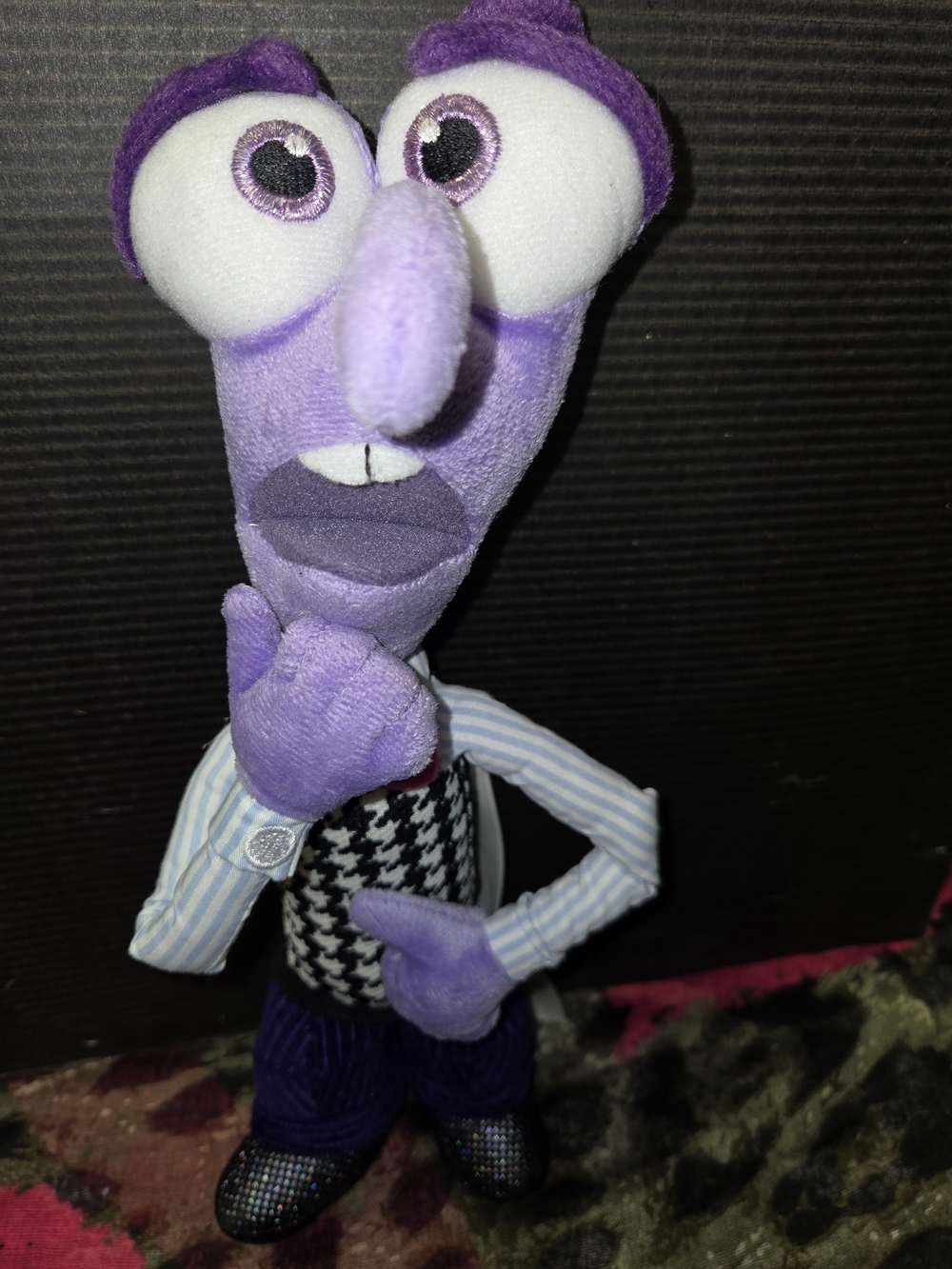 Disney Store Inside Out Fear Plush Purple Pixar Character Stuffed Toy Authentic